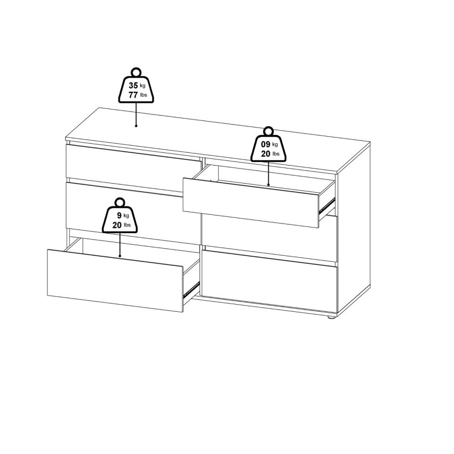 TVILUM Nova  Kommode  Weies Verbundholz, (84 x 50)