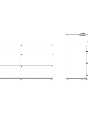 TVILUM Nova  Kommode – Naturverbundholz, Eichenstruktur, (84 x 50) 