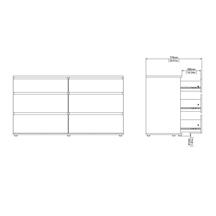 TVILUM Nova  Kommode – Naturverbundholz, Eichenstruktur, (84 x 50) 