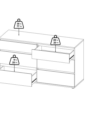 TVILUM Nova  Kommode – Naturverbundholz, Eichenstruktur, (84 x 50) 