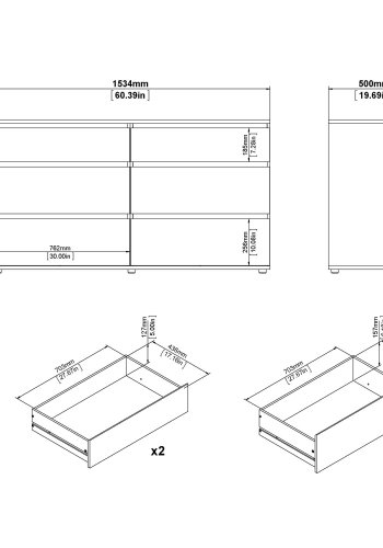TVILUM Nova  Kommode – Naturverbundholz, Eichenstruktur, (84 x 50) 