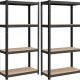 SONGMICS Kraftig reol, s�t med 2, k�lderreol, opbevaringsreol, 40 x 80 x 160 cm, reol med st�lramme, lasteevne op til 520 kg, 4 justerbare hylder, sort GLR048BZ01