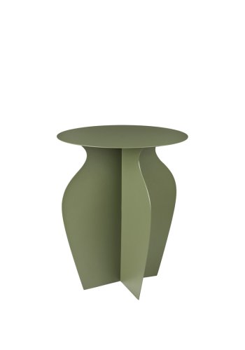 BROSTE COPENHAGEN Urna Beistelltisch, rund – weinblattgrünes Eisen (35)