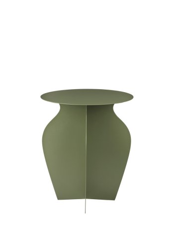 BROSTE COPENHAGEN Urna Beistelltisch, rund – weinblattgrünes Eisen (35)