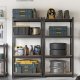 SONGMICS Kraftig reol, s�t med 2, k�lderreol, opbevaringsreol, 40 x 80 x 160 cm, reol med st�lramme, lasteevne op til 520 kg, 4 justerbare hylder, sort GLR048BZ01
