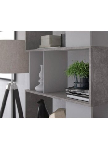 TVILUM Maze Bücherregal - grau/weiße Folie und Kunststoff