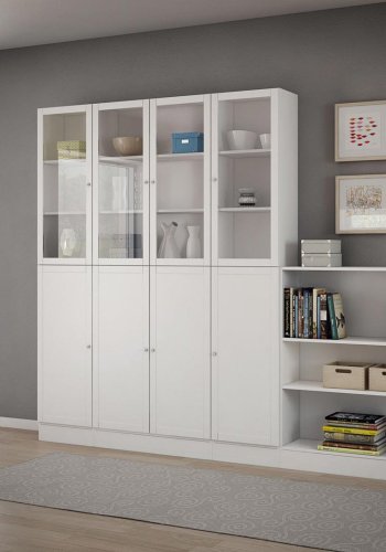 TVILUM Basic bokkasse - hvit, m. 4 hyller (H: 203,2 cm x 40,6 cm x 26,75 cm)