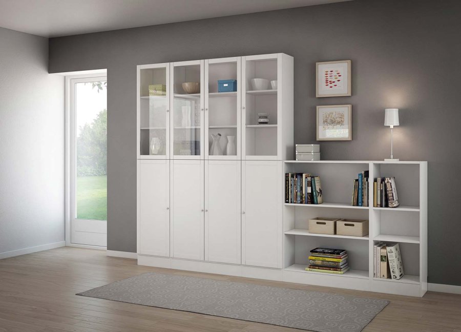 TVILUM Basic bogkasse - hvid, m. 4 hylder(H:203,2cm x79cm x 26,72cm)