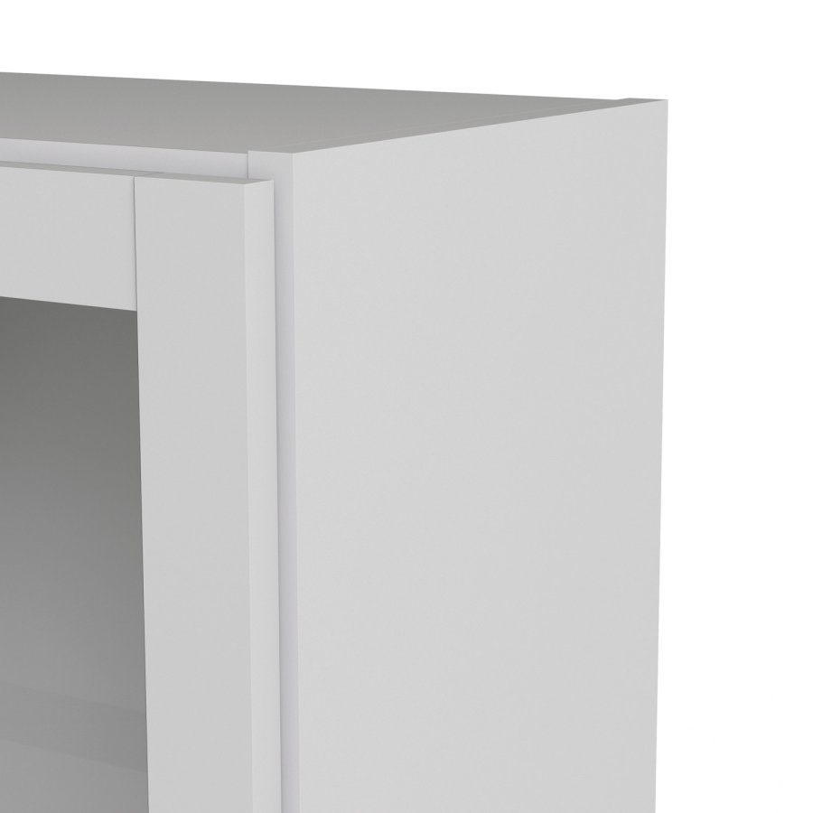 TWILUM Basic reol - klart glass og hvit, m. 1 dr