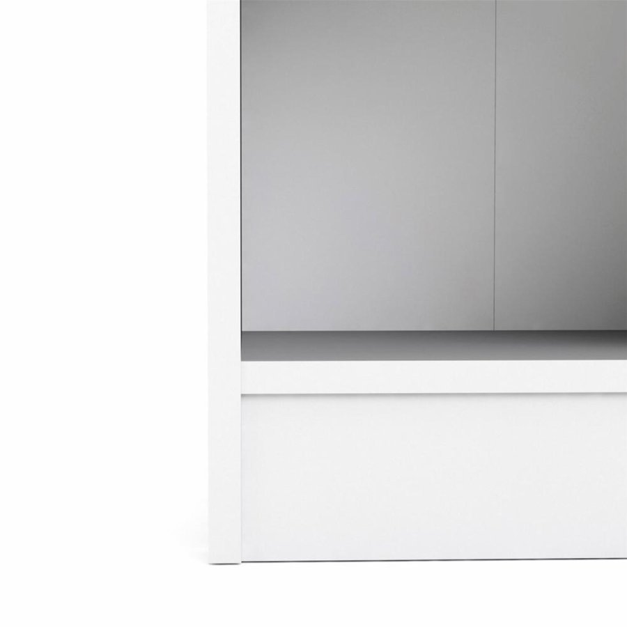 TVILUM Basic bokhylle, m. 1 glassdr - hvit og eikefarget folie