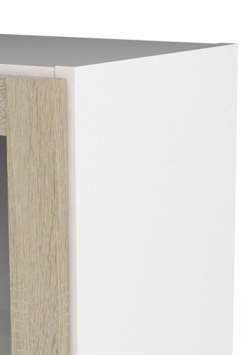 TVILUM Basic B�cherregal, m. 1 Glast�r - wei�e und eichenfarbene Folie