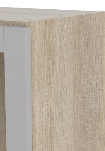 TVILUM Basic bokhylle, m. 1 glassdr - hvit og eikefarget folie