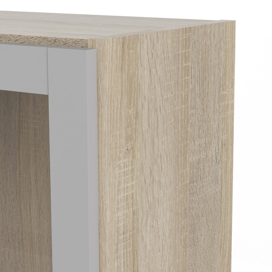 TVILUM Basic bokhylle, m. 1 glassdr - hvit og eikefarget folie