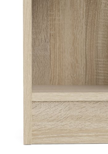 TVILUM Basic bokhylle, m. 1 glassdr - hvit og eikefarget folie