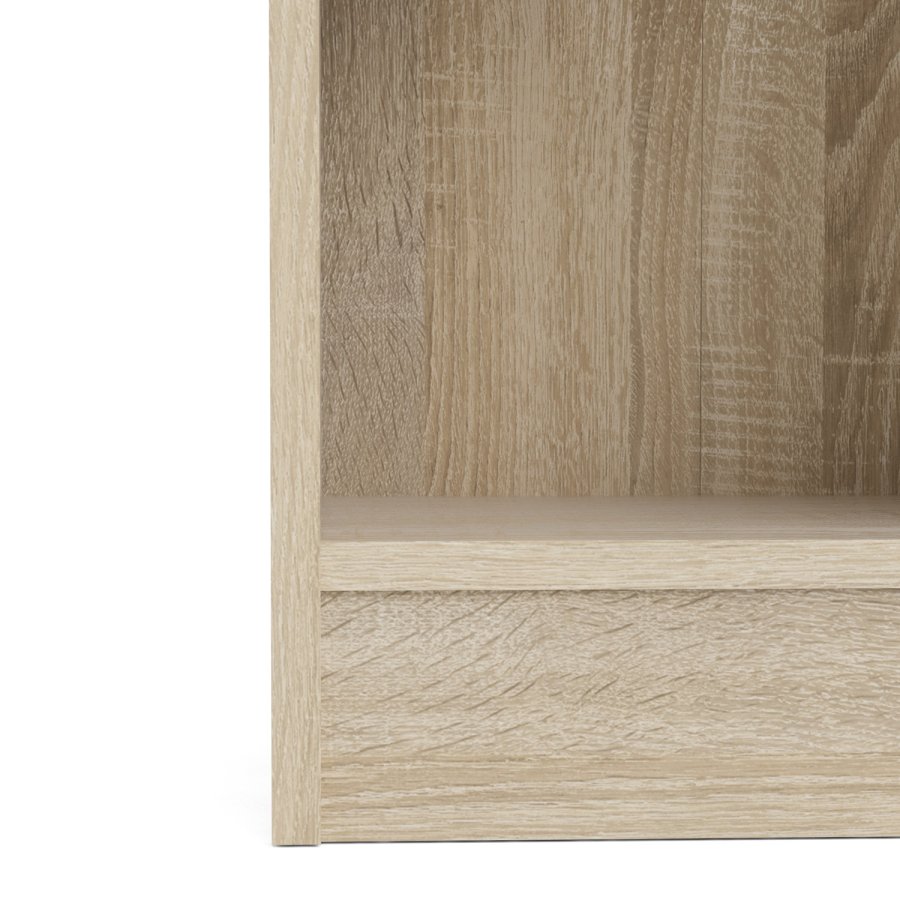 TVILUM Basic bokhylle, m. 1 glassdr - hvit og eikefarget folie