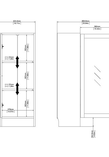 TVILUM Basic bokhylle - eikestruktur/hvit, m. 1 dr og 2 hyller (H: 107,2 cm x 40,6 cm x 28,3 cm)