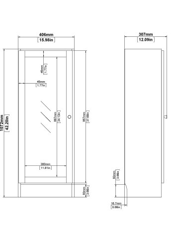 TVILUM Basic bokhylle - eikestruktur/hvit, m. 1 dr og 2 hyller (H: 107,2 cm x 40,6 cm x 28,3 cm)