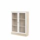 TVILUM Basic Bokhylla, med 2 Glasdörrar - Vit och Ekfärgad Folie