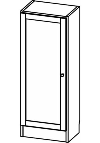TWILUM Basic bokhylle, m. 1 dr - hvit og eikefarget folie