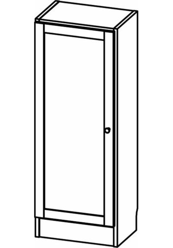 TWILUM Basic bokhylle, m. 1 dr - hvit og eikefarget folie