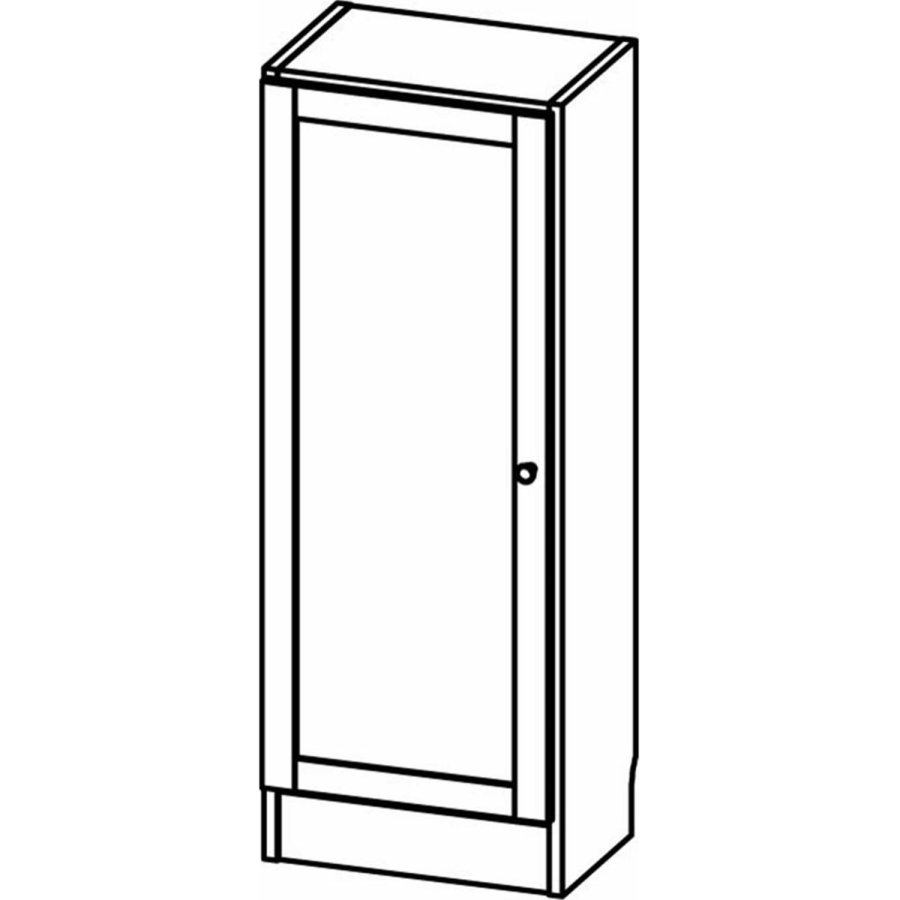 TWILUM Basic bokhylle, m. 1 dr - hvit og eikefarget folie