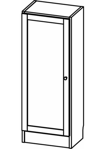 TWILUM Basic bokhylle, m. 1 dr - eikefarget folie