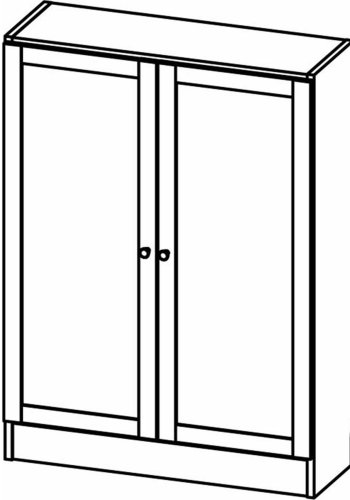 TWILUM Basic bokhylle, m. 2 drer - eikefarget folie