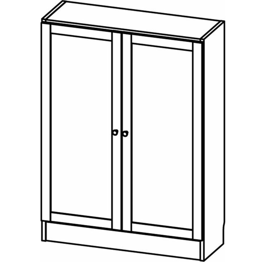 TWILUM Basic bokhylle, m. 2 drer - eikefarget folie