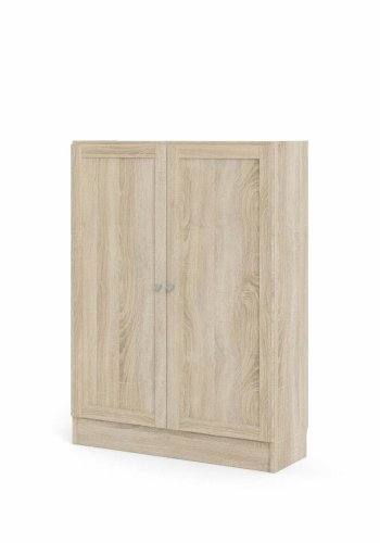 TWILUM Basic bokhylle, m. 2 drer - eikefarget folie