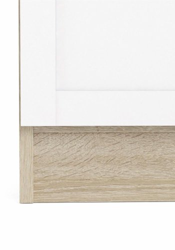 TVILUM Basic bogkasse, m. 2 l�ger - hvid og egetr�sfarvet folie