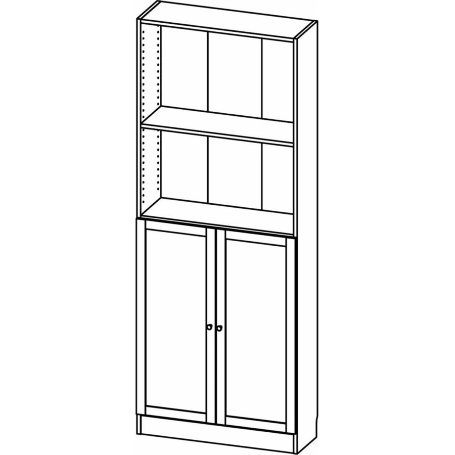 TVILUM Basic bokhylle, m. 2 drer - eikefarget folie
