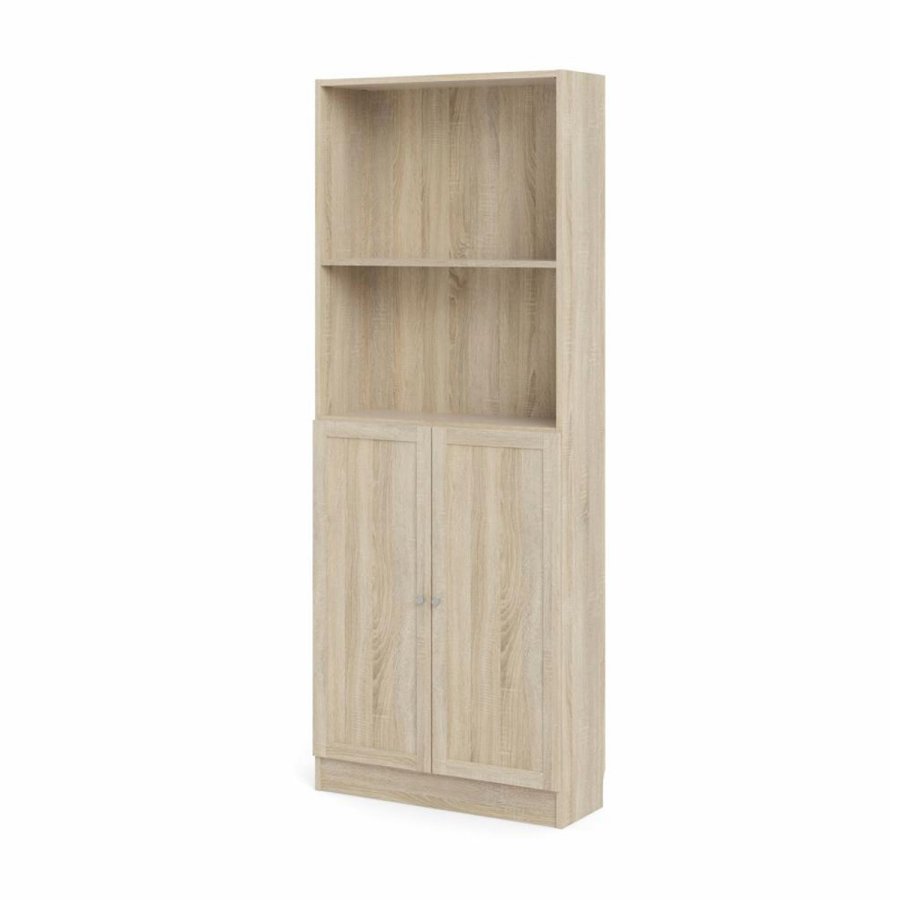 TVILUM Basic bokhylle, m. 2 drer - eikefarget folie