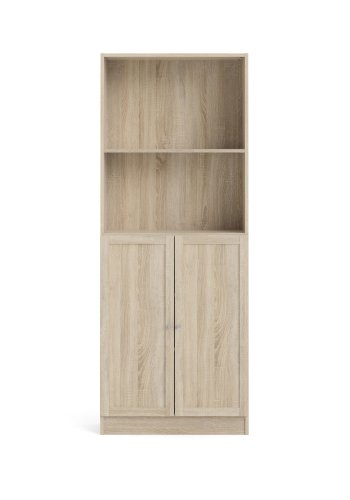 TVILUM Basic bokkasse - eikestruktur, m. 4 hyller (H: 203,2 cm x 79 cm x 26,72 cm)