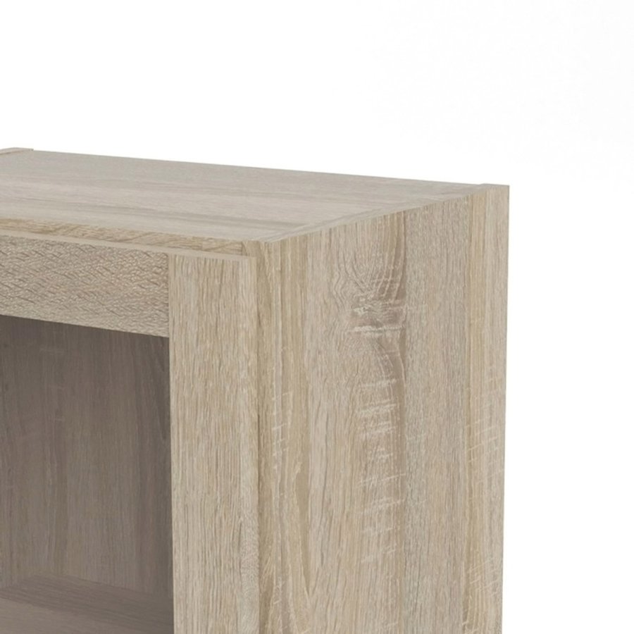 TWILUM Basic reol - klart/naturglass/eik struktur, m. 1 dr og 2 hyller