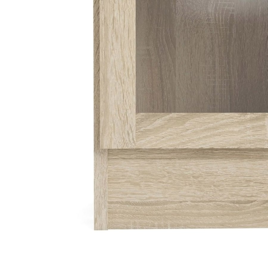 TWILUM Basic reol - klart/naturglass/eik struktur, m. 1 dr og 2 hyller