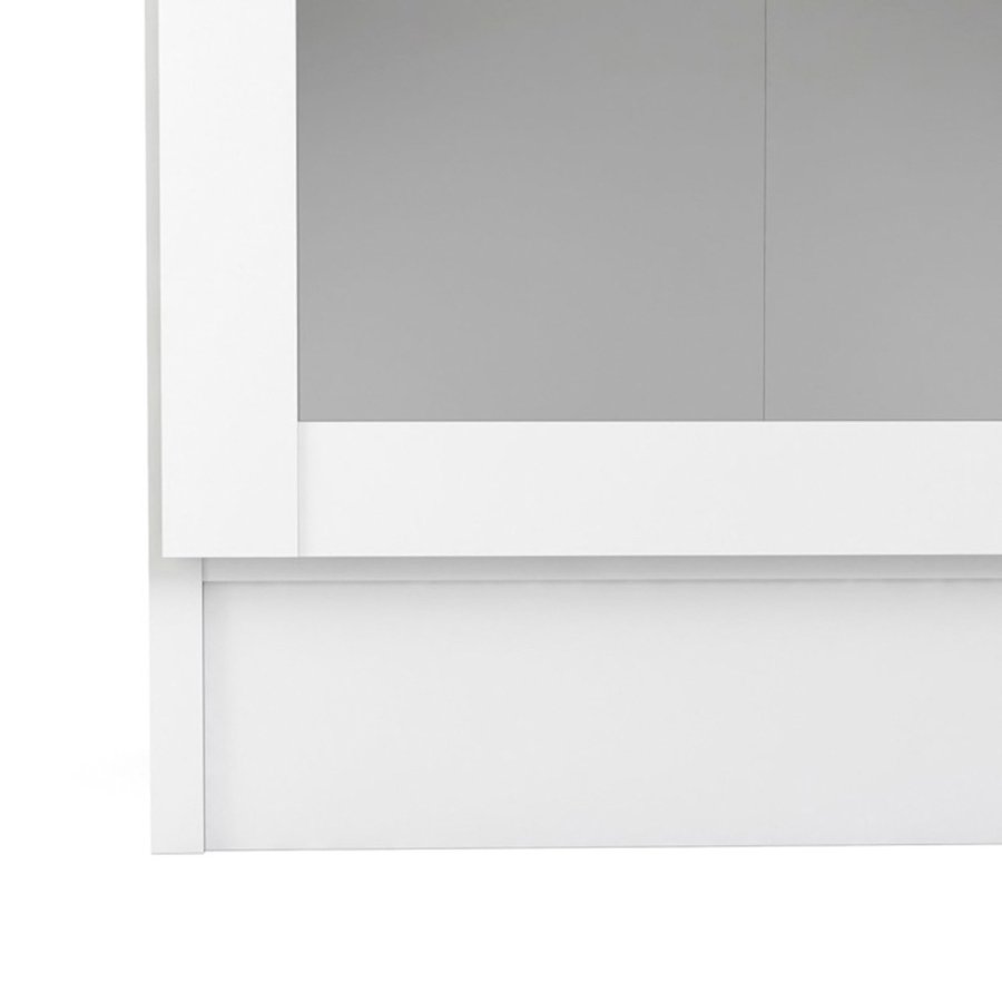 TVILUM Basic reol - klart glass og hvit, m. 2 drer og 2 hyller (H: 107,2 cm x 79 cm x 28,3 cm)