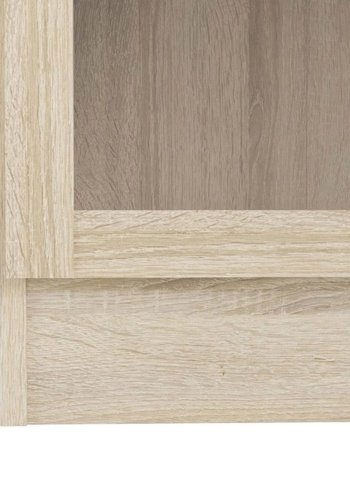 TVILUM Basic reol - klart/naturglass/eik struktur, m. 2 drer og 2 hyller (H: 107,2 cm x 79 cm x 28,3 cm)