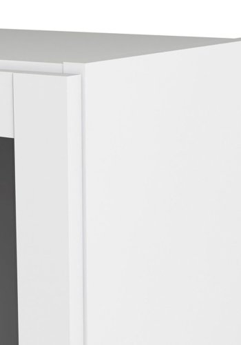 TVILUM Basic reol - klart glass og hvit, m. 2 drer og 4 hyller (H: 203,2 cm x 79 cm x 28,3 cm)