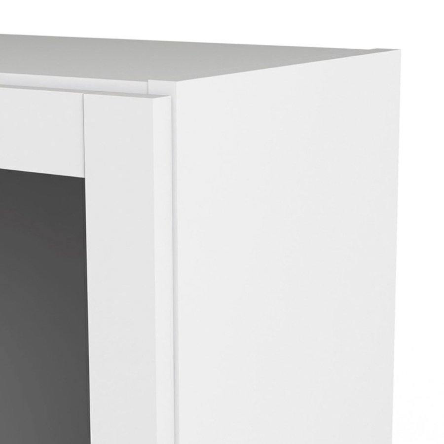 TVILUM Basic reol - klart glass og hvit, m. 2 drer og 4 hyller (H: 203,2 cm x 79 cm x 28,3 cm)