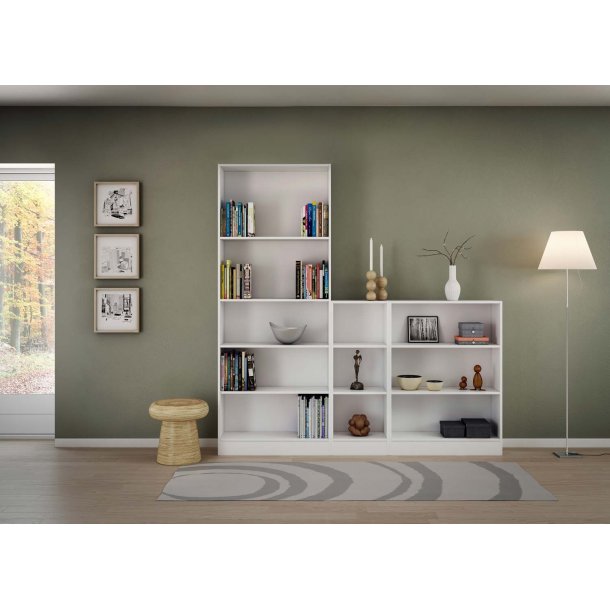 Basic bogkasse - hvid, m. 2 hylder