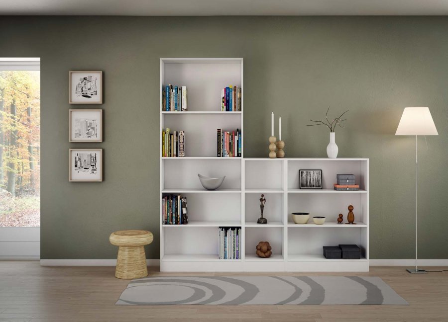 TWILUM Basic bokkasse - hvit, m. 2 hyller