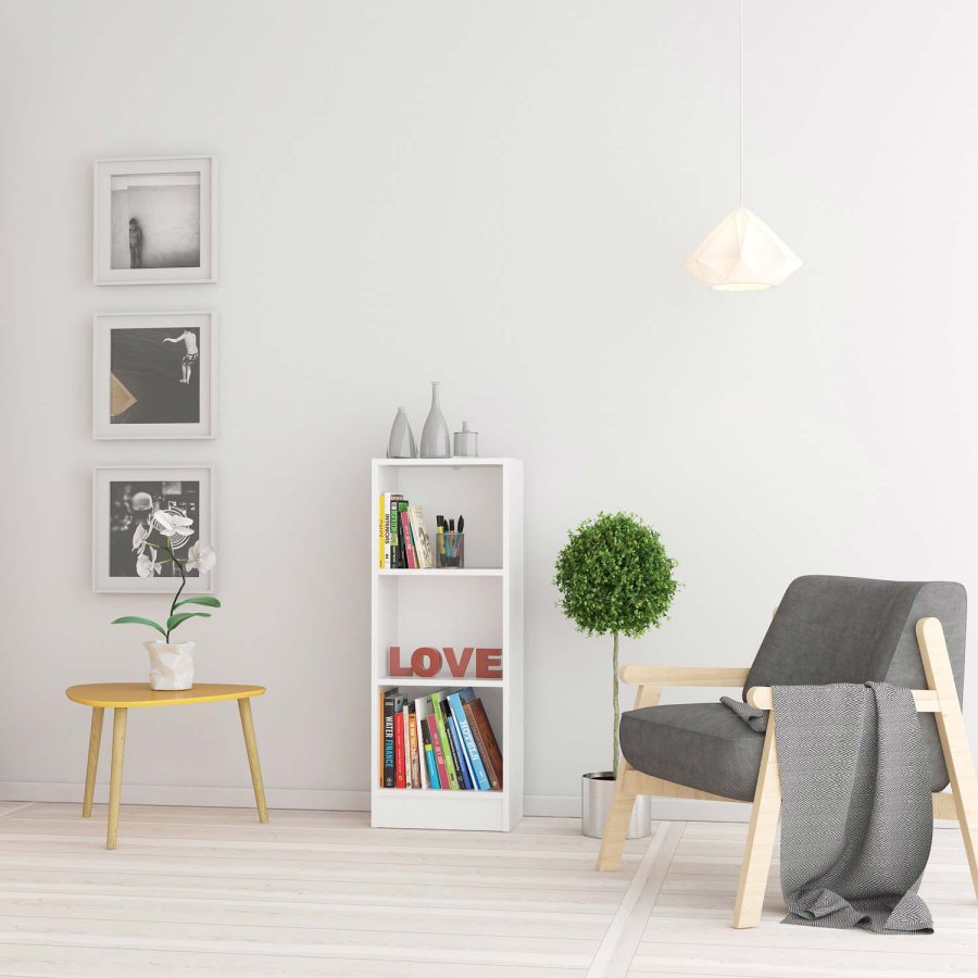 TWILUM Basic bokkasse - hvit, m. 2 hyller 