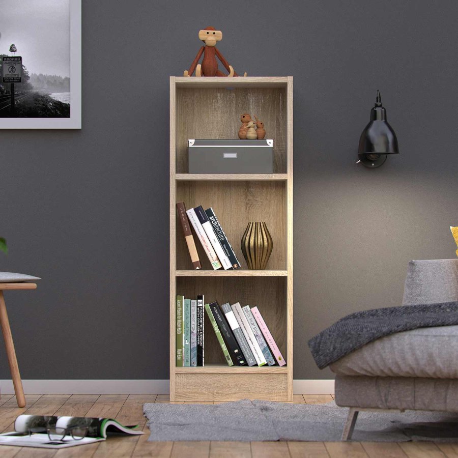 TWILUM Basic bokkasse - eikestruktur, m. 2 hyller