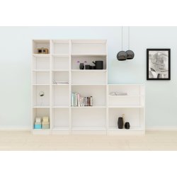 Basic bogkasse - hvid, m. 2 hylder
