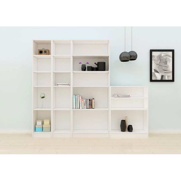 Basic bogkasse - hvid, m. 2 hylder