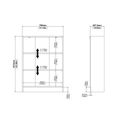 Basic bogkasse - hvid, m. 2 hylder