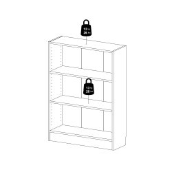 Basic bogkasse - hvid, m. 2 hylder