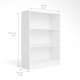 TWILUM Basic bokkasse - hvit, m. 2 hyller