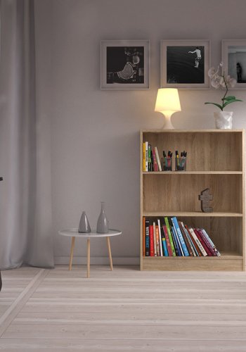 TWILUM Basic bokkasse - eikestruktur, m. 2 hyller