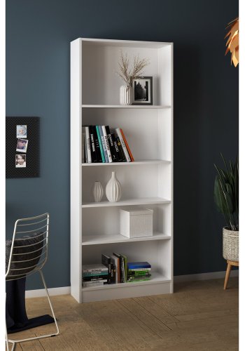 TVILUM Basic bogkasse - hvid, m. 4 hylder(H:203,2cm x79cm x 26,72cm)